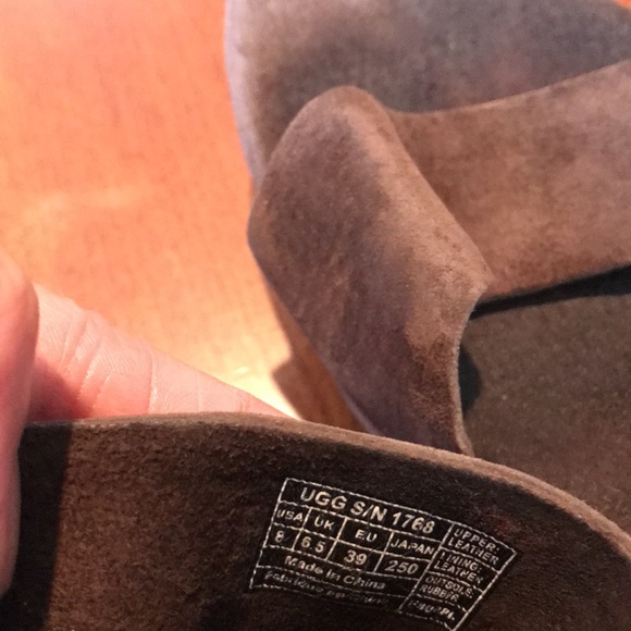 Ugg brown leather wedge sandals shoes size 8 - Picture 9 of 14